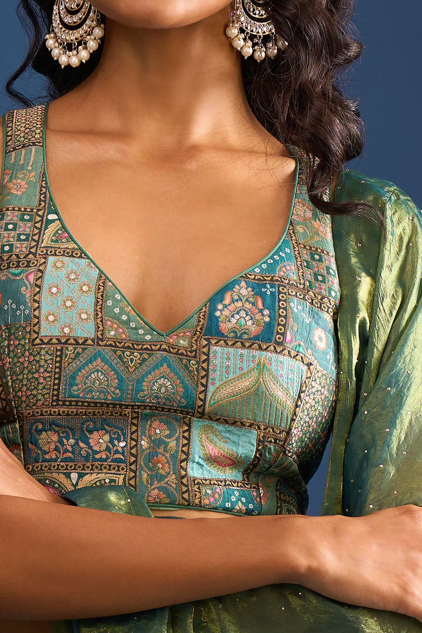 Designer Wear Multi-Colour Lehenga Set