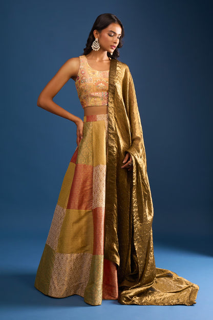 Designer Wear Multi-Colour Lehenga Set