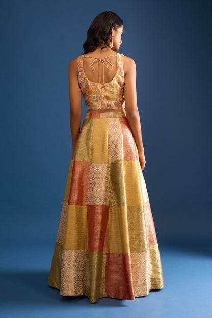 Designer Wear Multi-Colour Lehenga Set