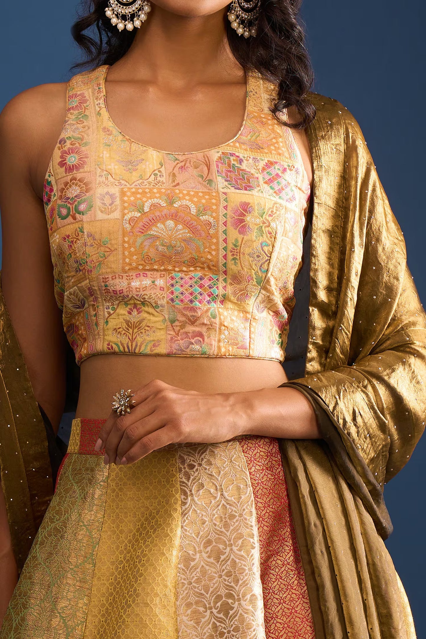Designer Wear Multi-Colour Lehenga Set
