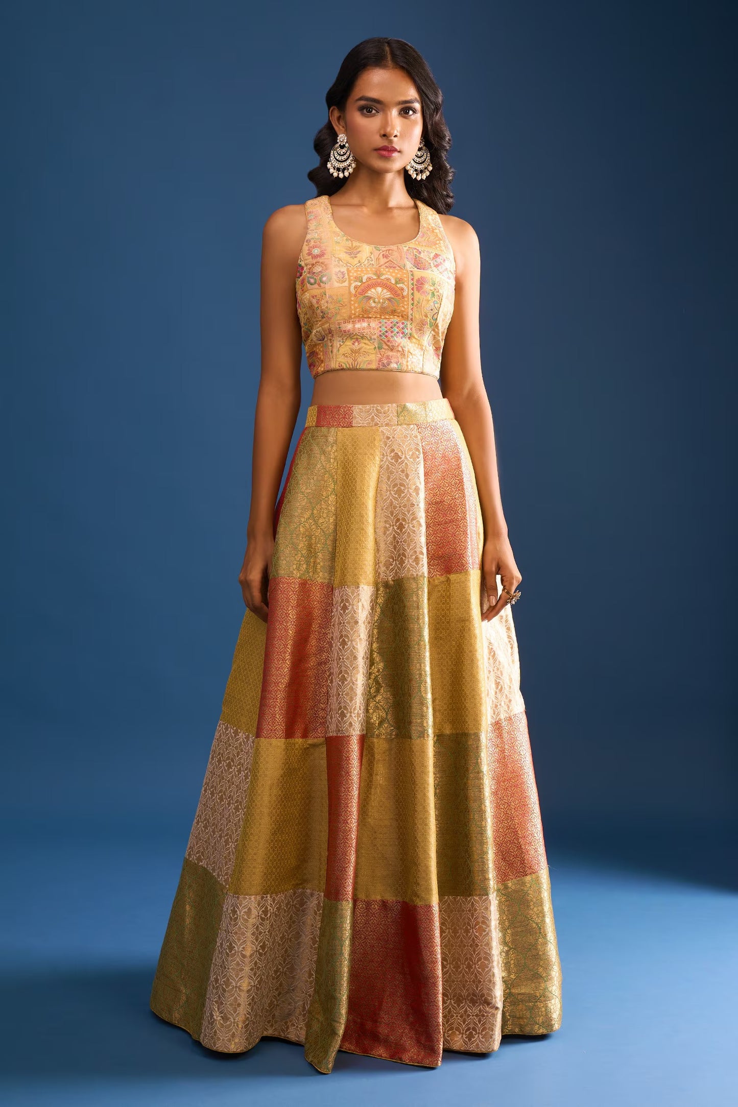 Designer Wear Multi-Colour Lehenga Set