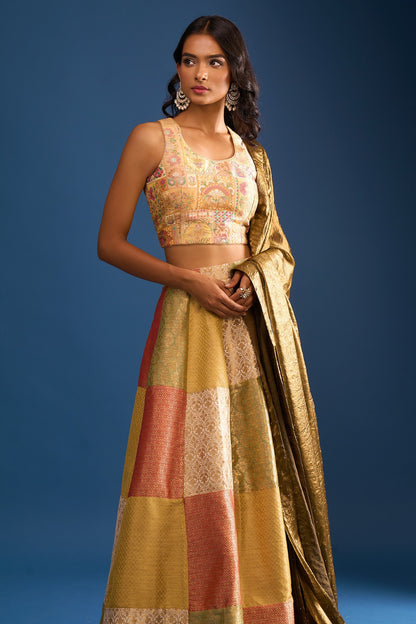 Designer Wear Multi-Colour Lehenga Set