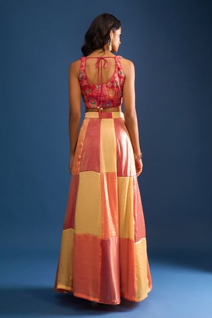 Designer Wear Multi-Colour Lehenga Set