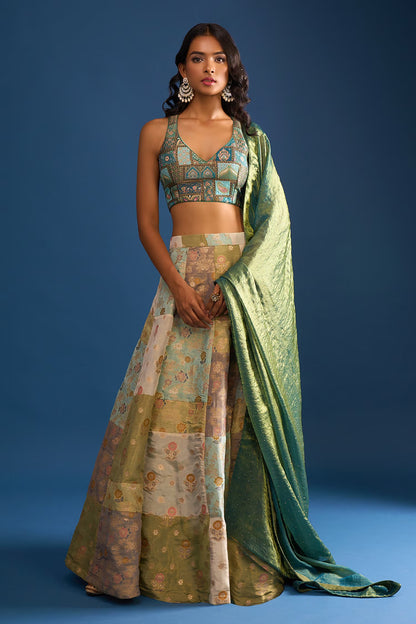 Designer Wear Multi-Colour Lehenga Set