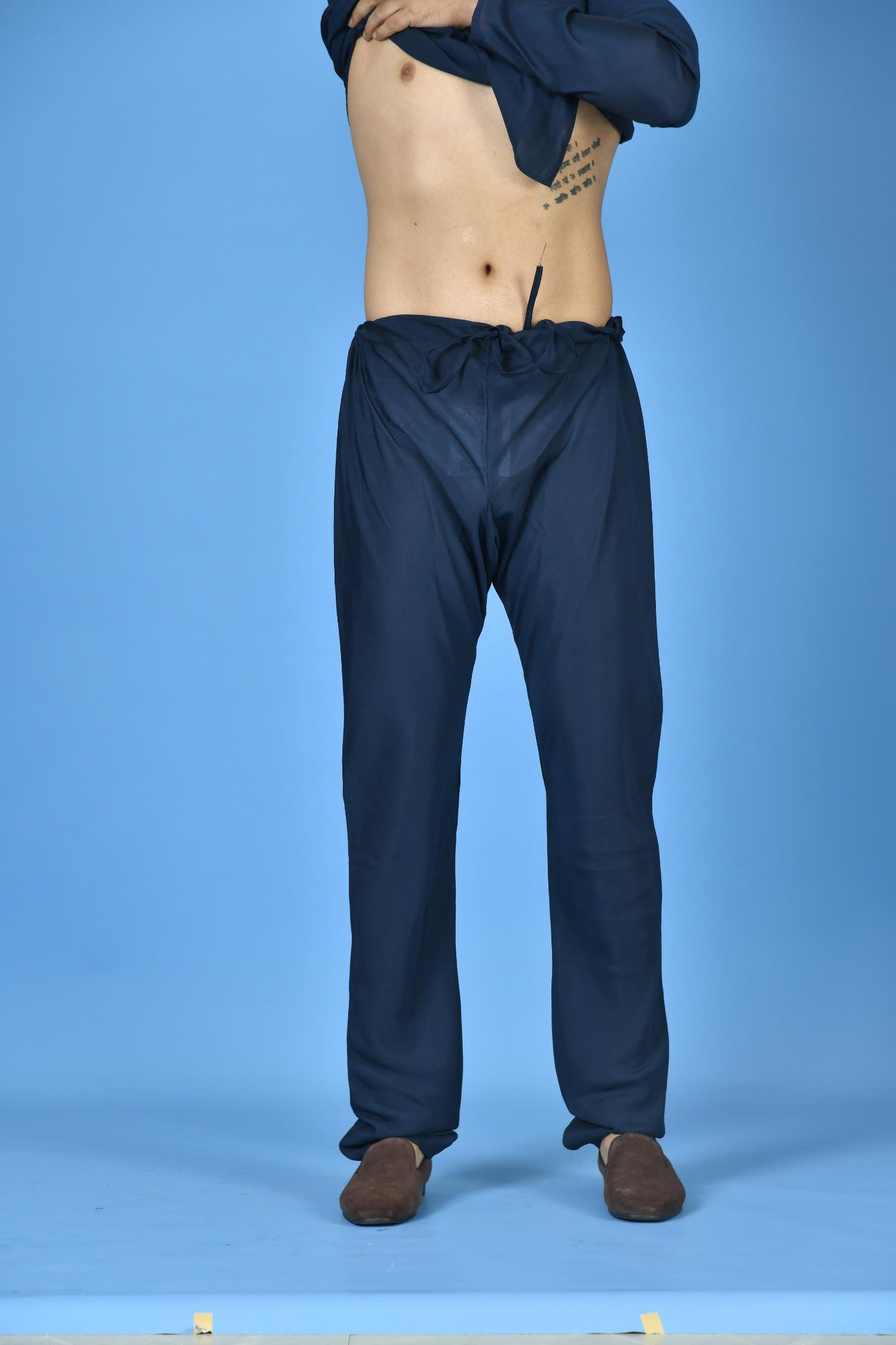 Designer Churidar in Navy Blue