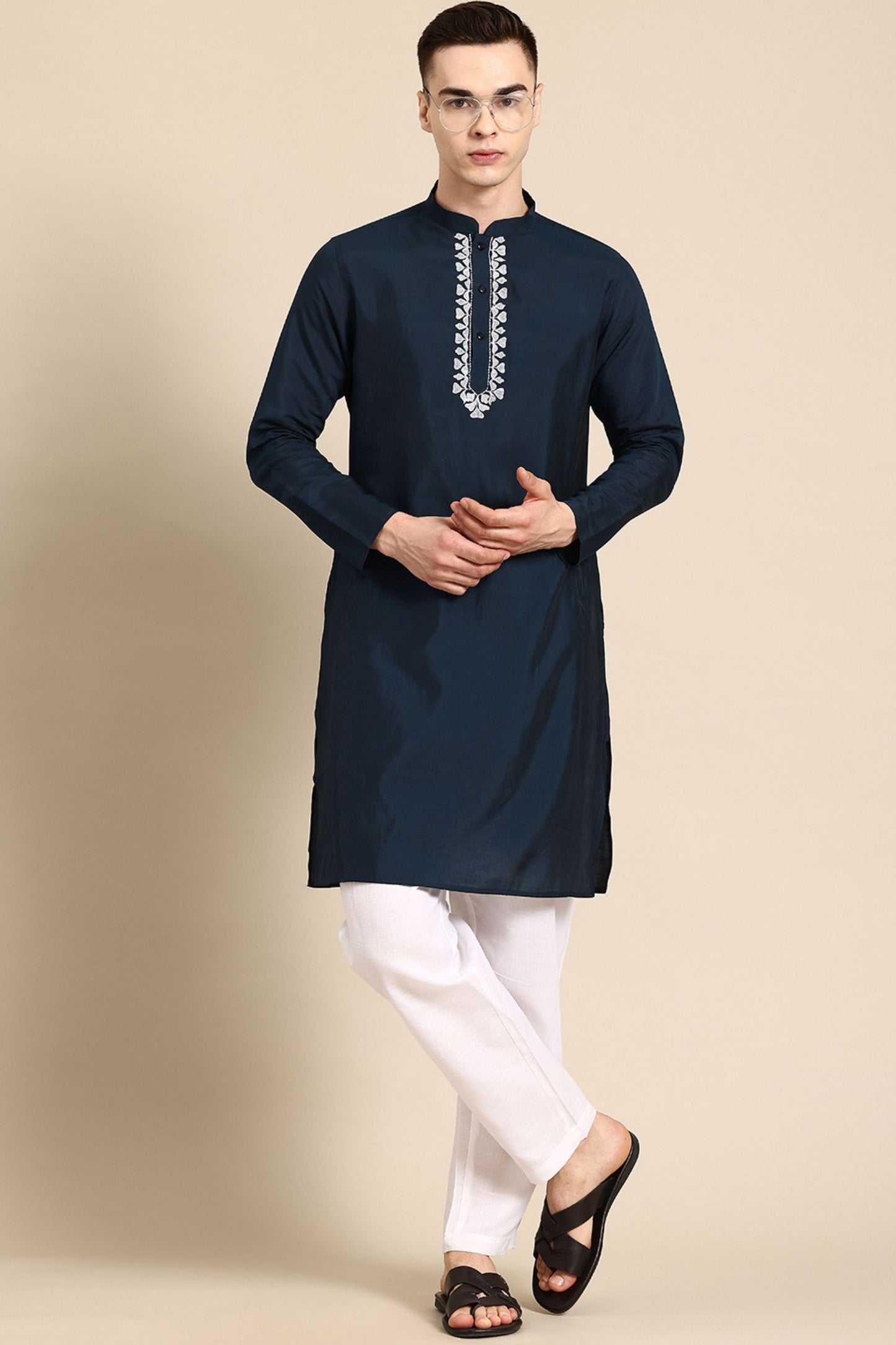 Designer long Kurta In Navy Blue