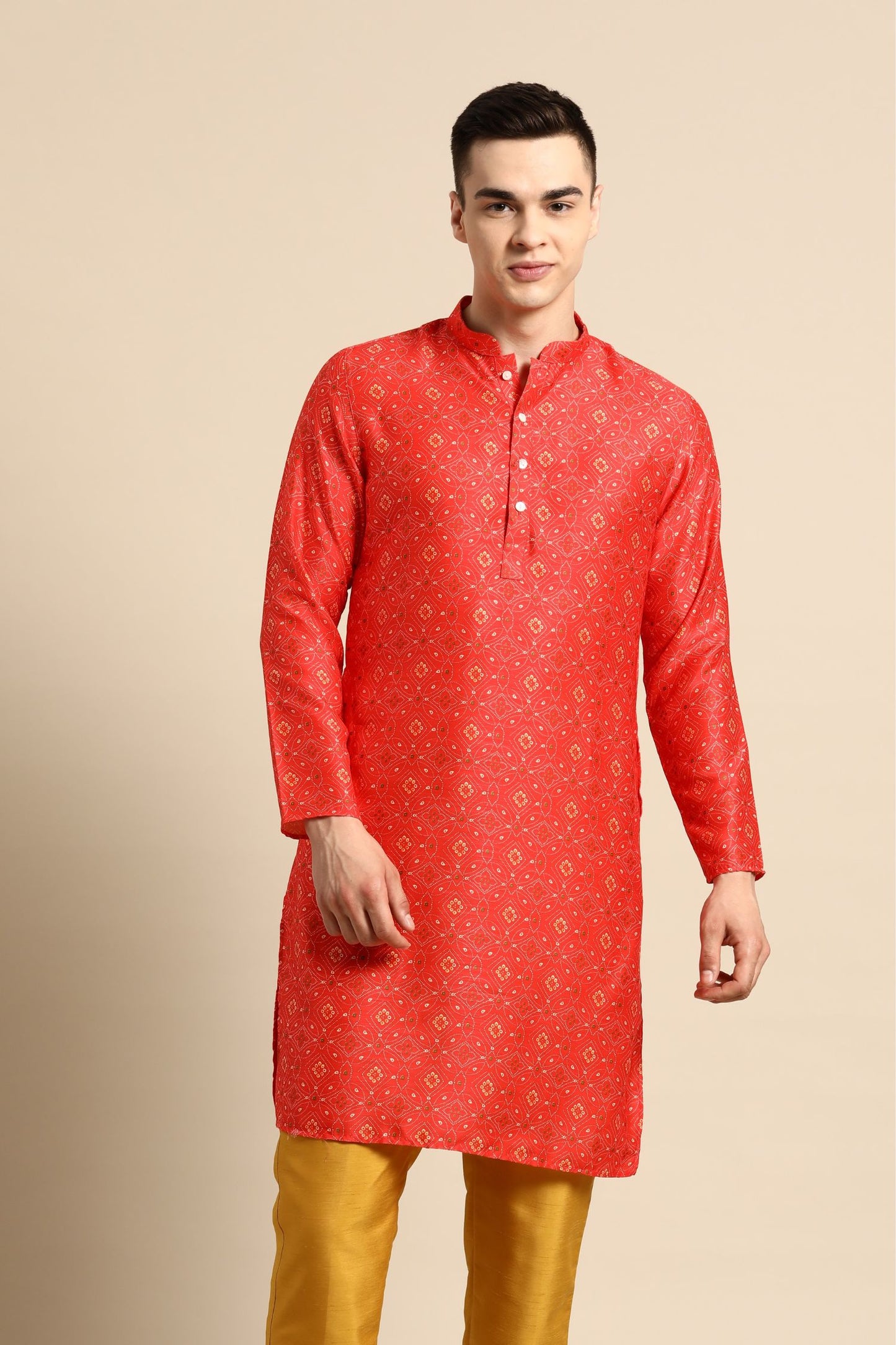 Designer Short Kurta Red