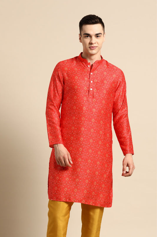 Designer Short Kurta Red