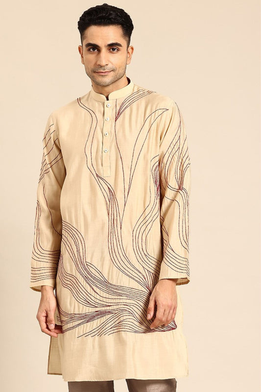 Designer Short Kurta Beige