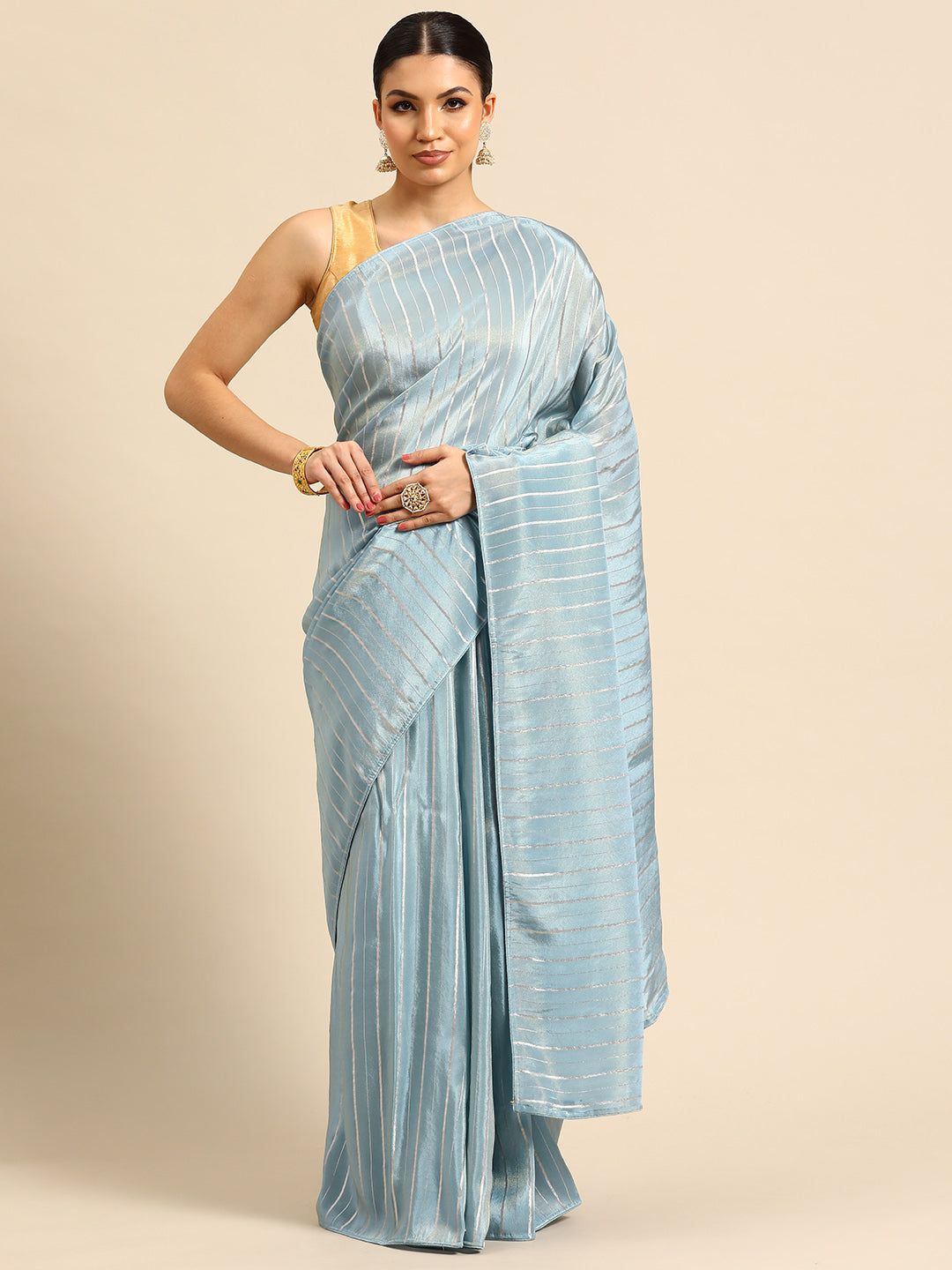 Designer Blue Tissue Saree