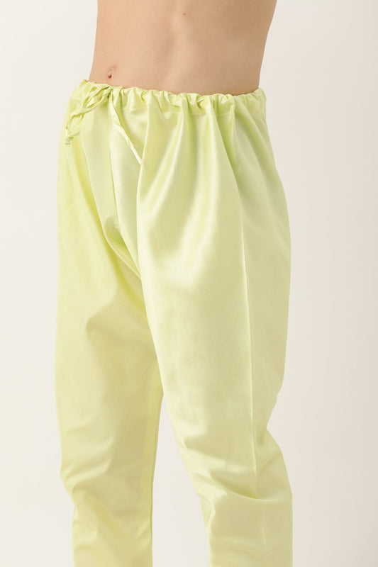 Designer Wear Lime Green Color Silk Churidar