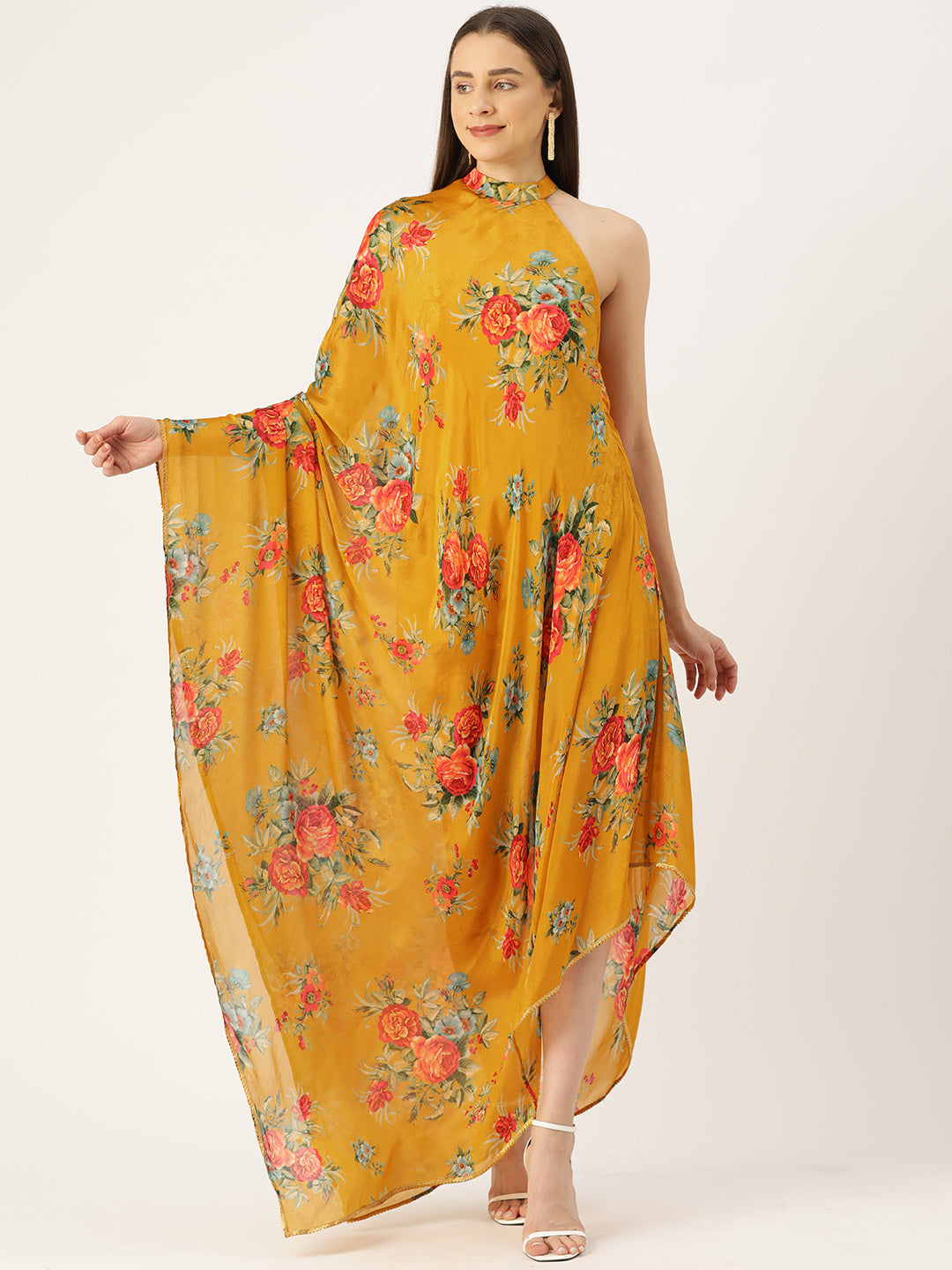 Desginer Yellow Polyester Dress