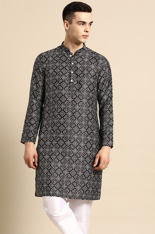 Designer long Kurta Black