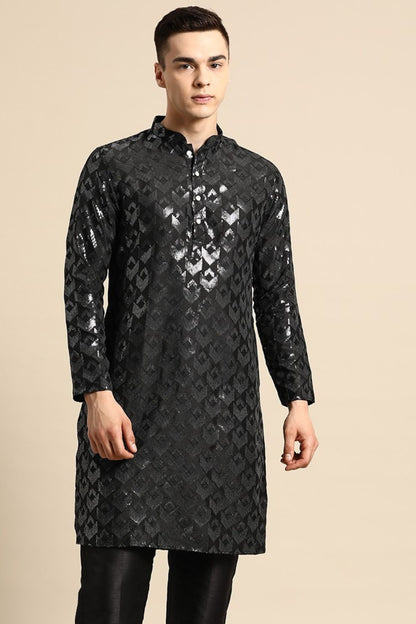 Designer Short Kurta Black