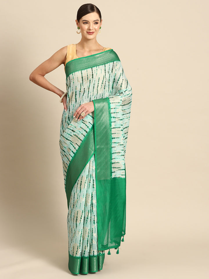 Designer Green Cotton Saree