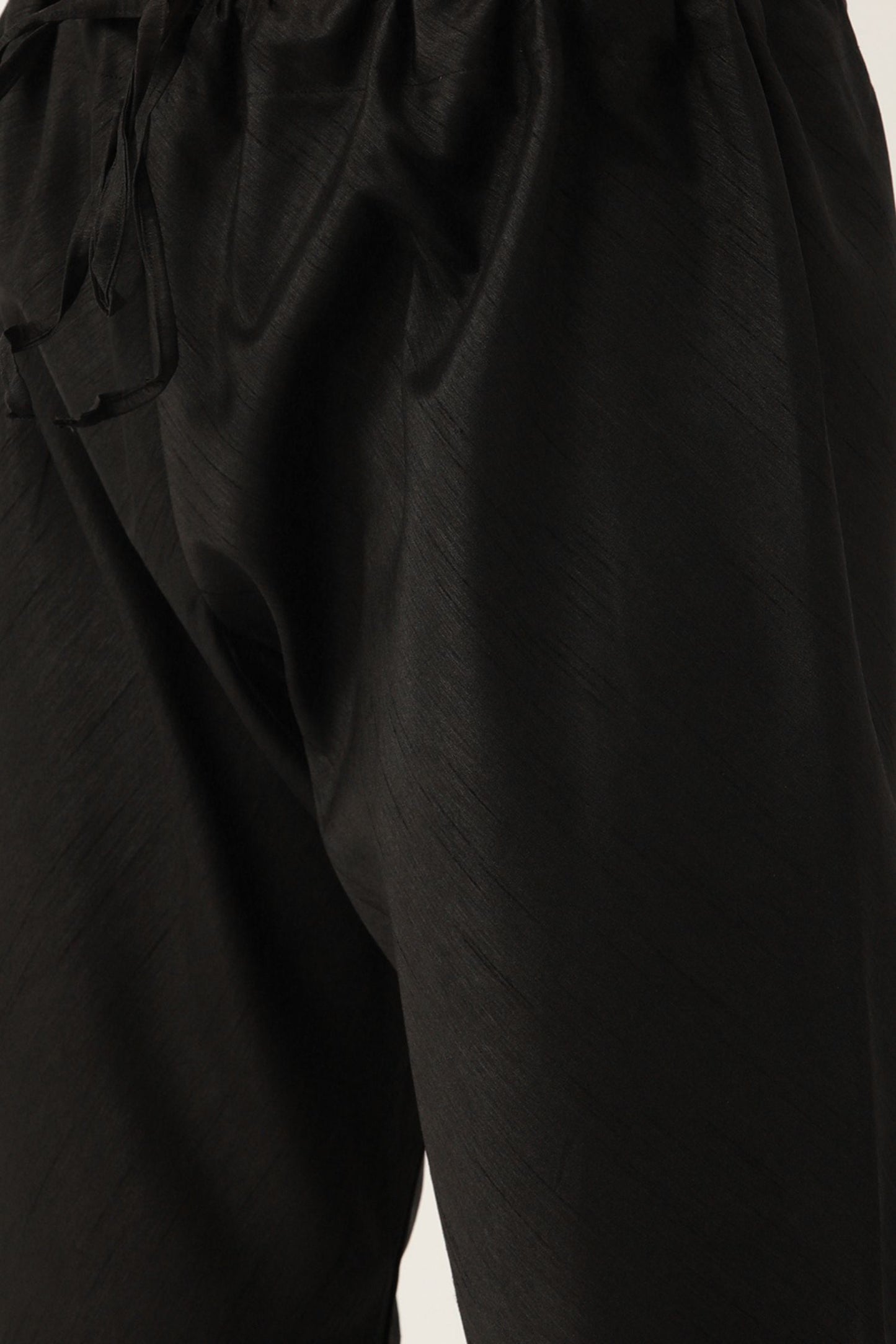 Designer Wear Black Color Silk Churidar