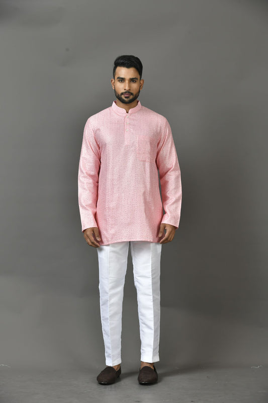 Designer Short Kurta In Pink