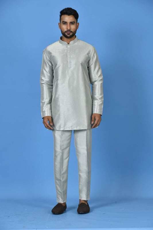Designer Short Kurta In Grey