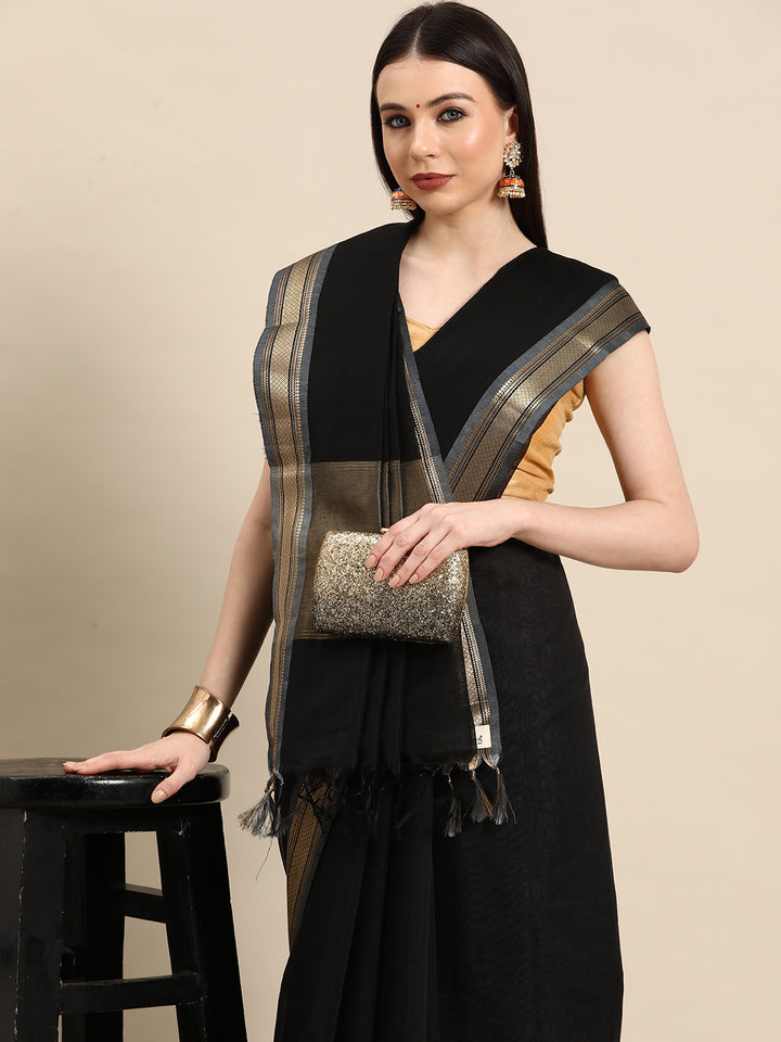 Designer Black cotton Saree