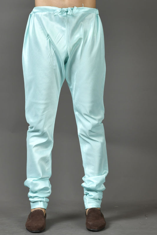 Designer Wear Sky Blue Color Silk Churidar