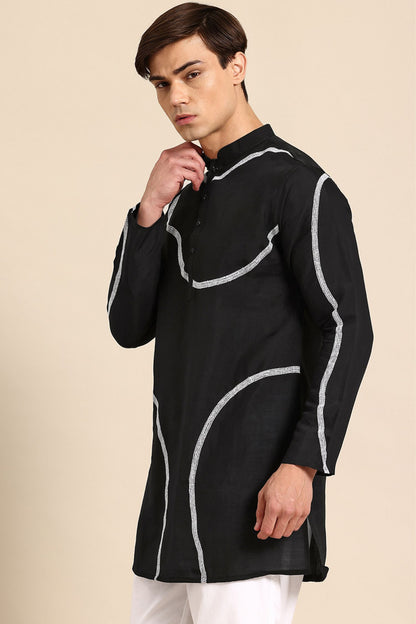 Designer Short Kurta In Black