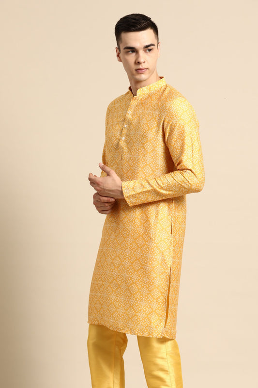 Designer Long Kurta In Yellow
