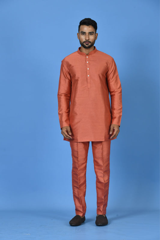 Designer Short Kurta In Peach