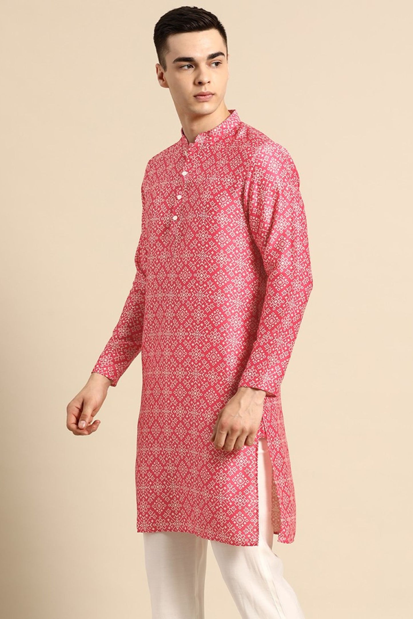Designer Short Kurta Pink