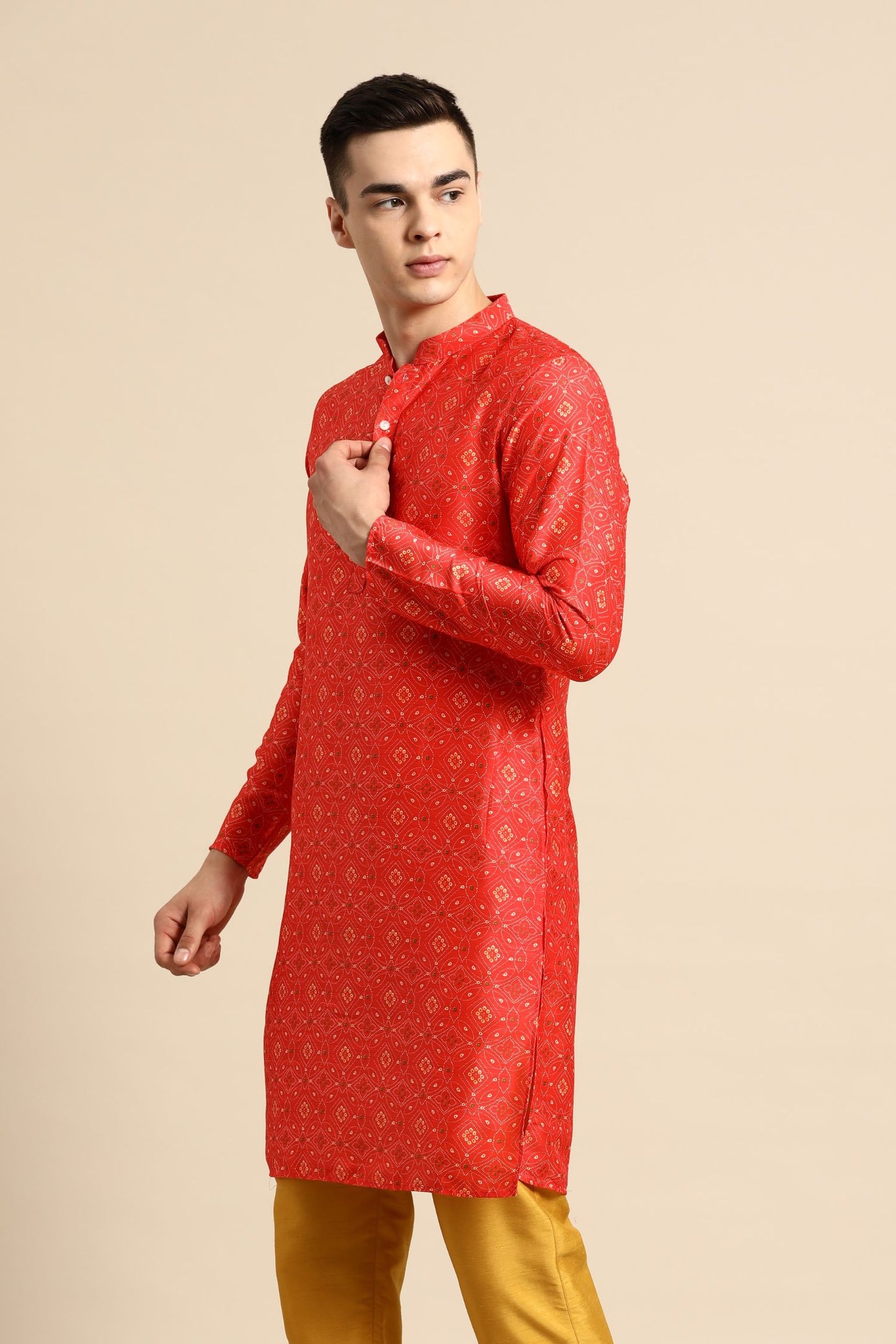 Designer Short Kurta Red