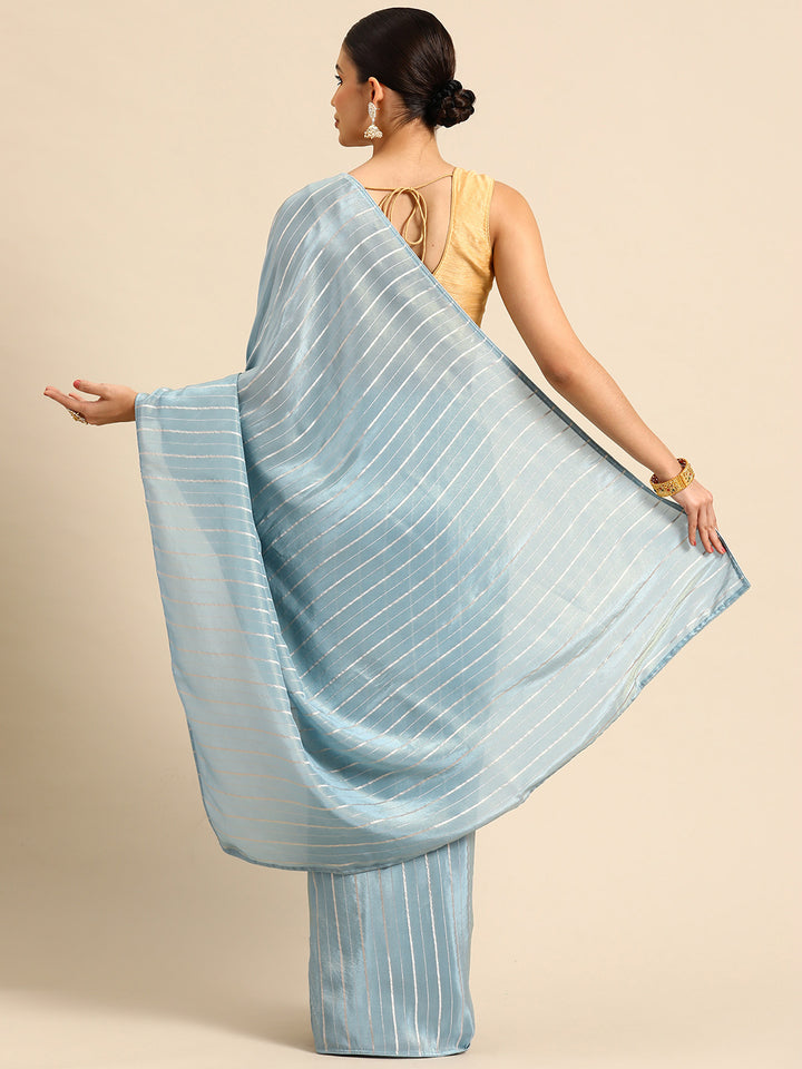 Designer Blue Tissue Saree