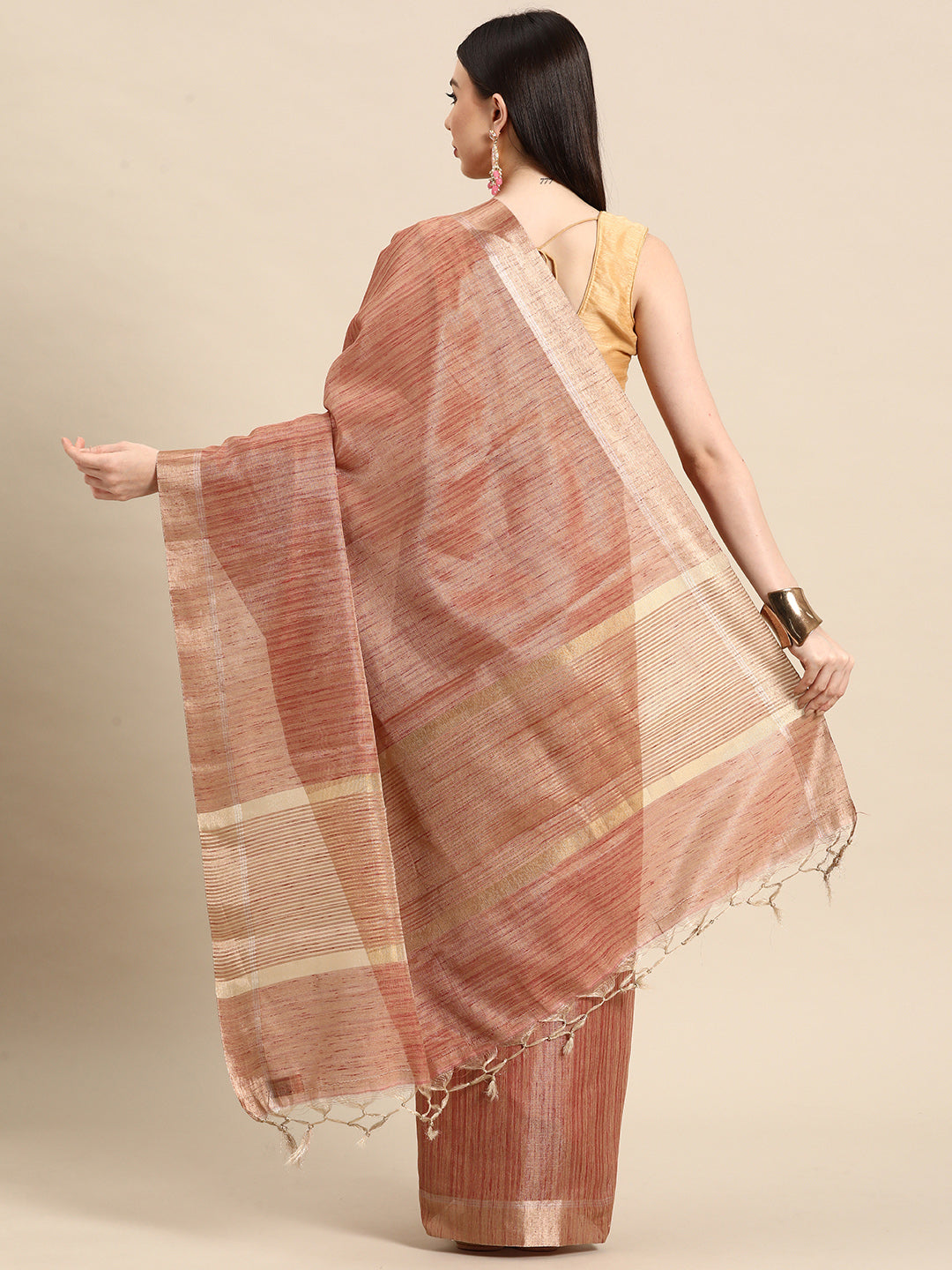 Designer Brown Silk Saree
