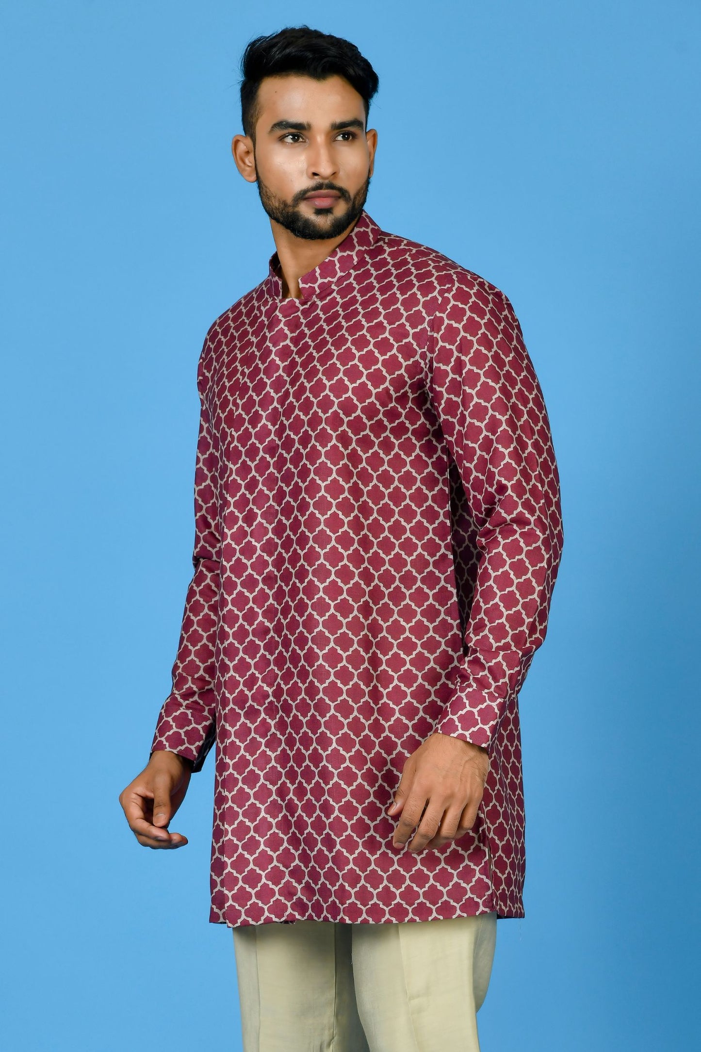 Designer Short Kurta In Maroon