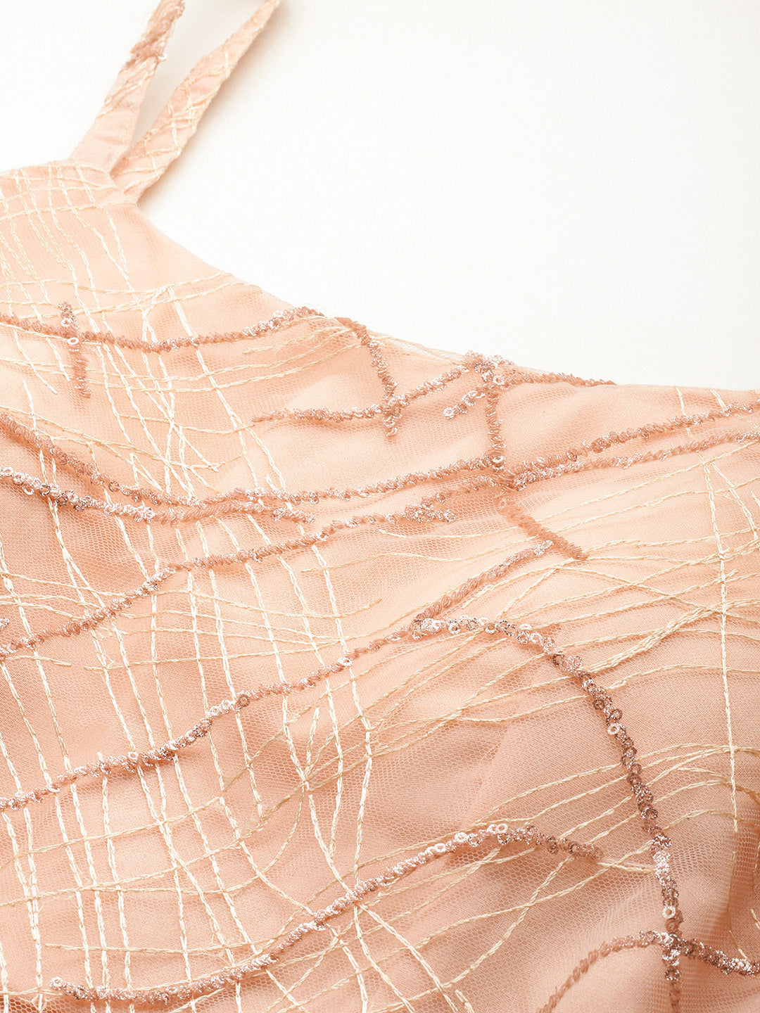 Designer Peach Net Dress