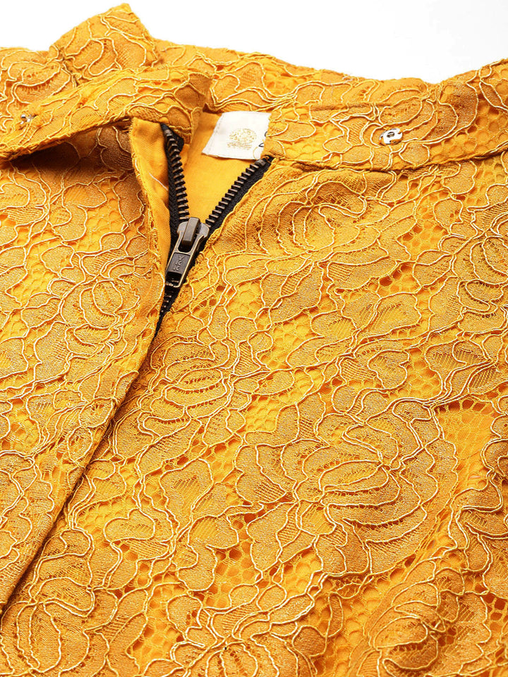 Desginer Yellow Polyester Jumpsuit