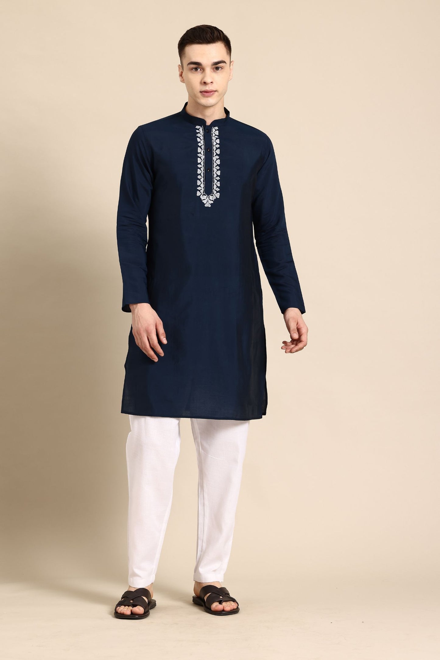Designer long Kurta In Navy Blue