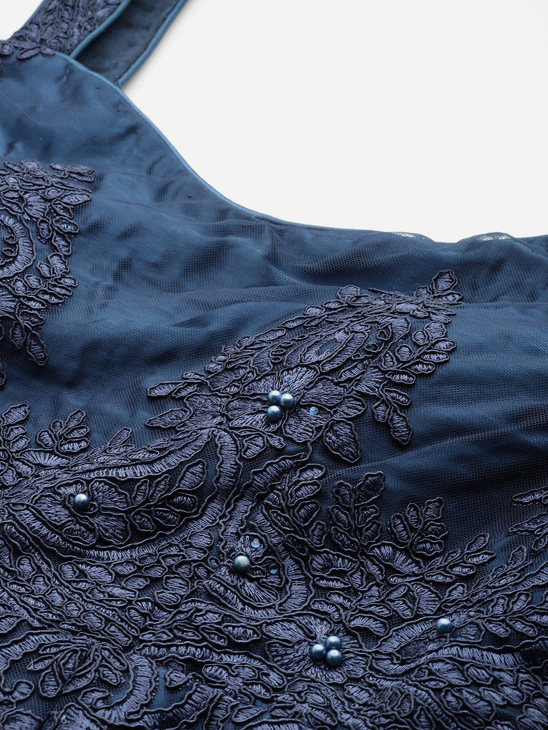 Desginer Blue Net Gown