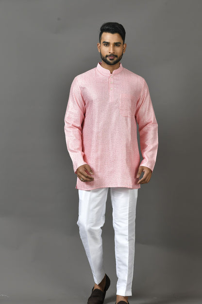 Designer Short Kurta In Pink