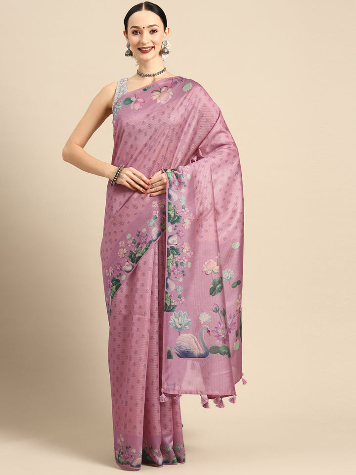 Designer Pink Silk Saree790