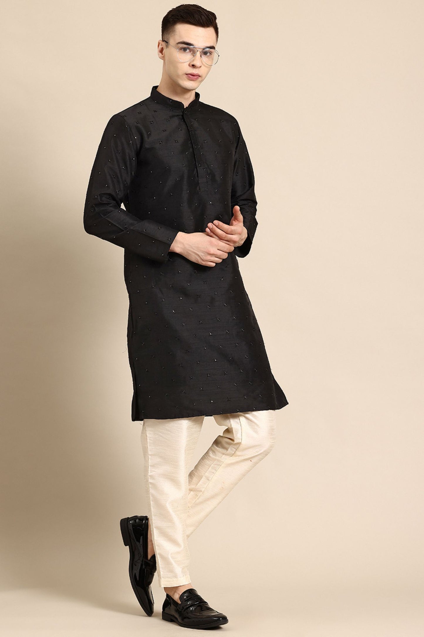 Designer Short Kurta In Black