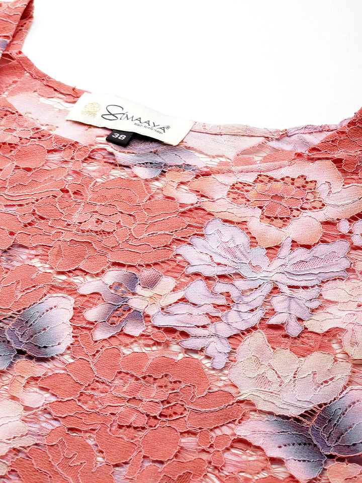 Designer Pink Lace Dress