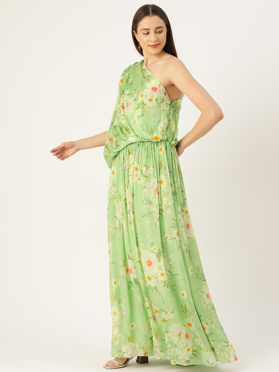 Designer Green Satin Dress