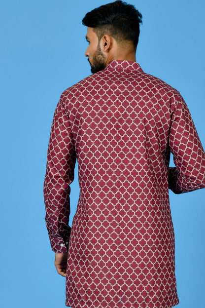 Designer Short Kurta In Maroon