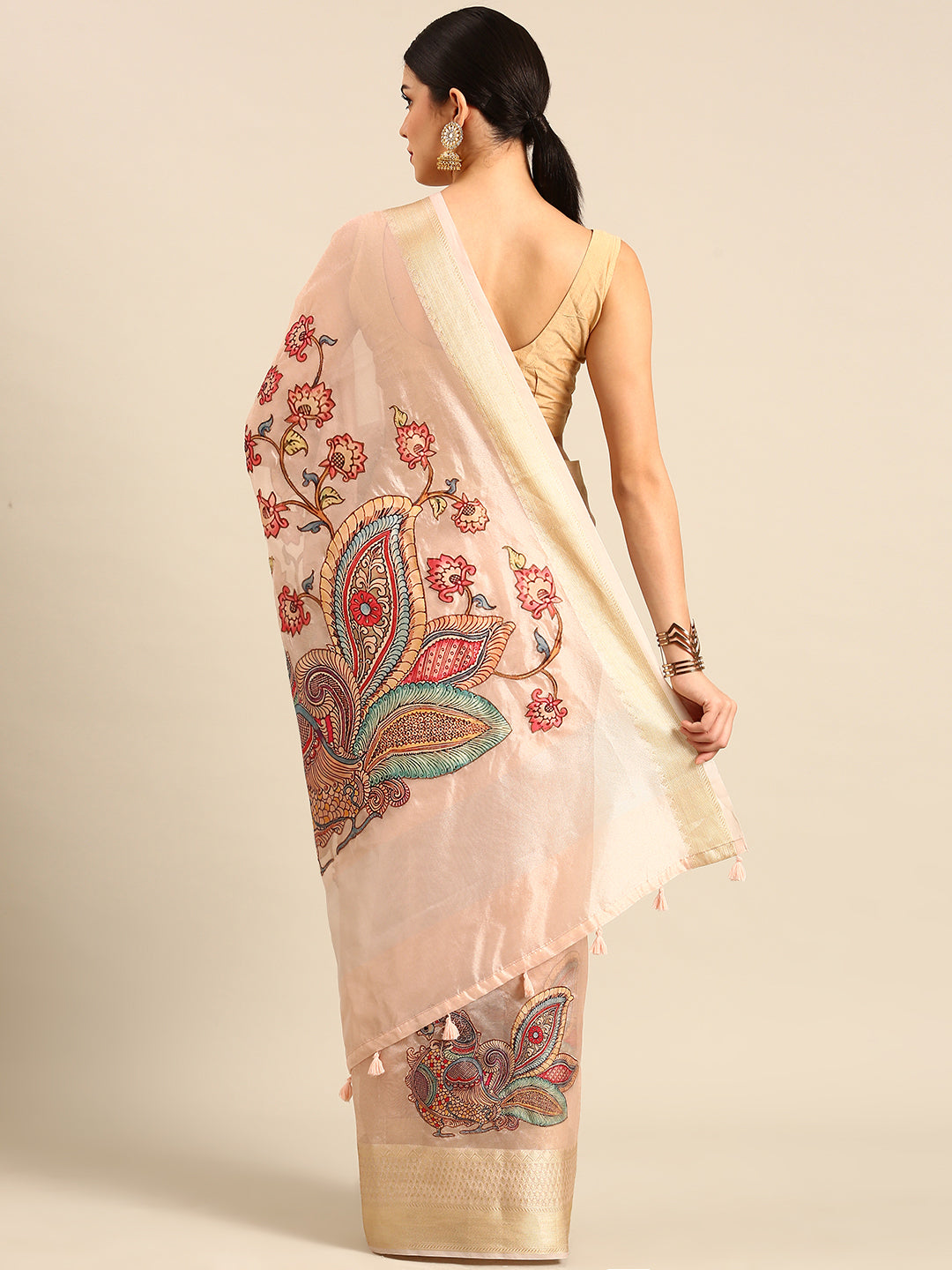 Designer Off-White Silk Saree