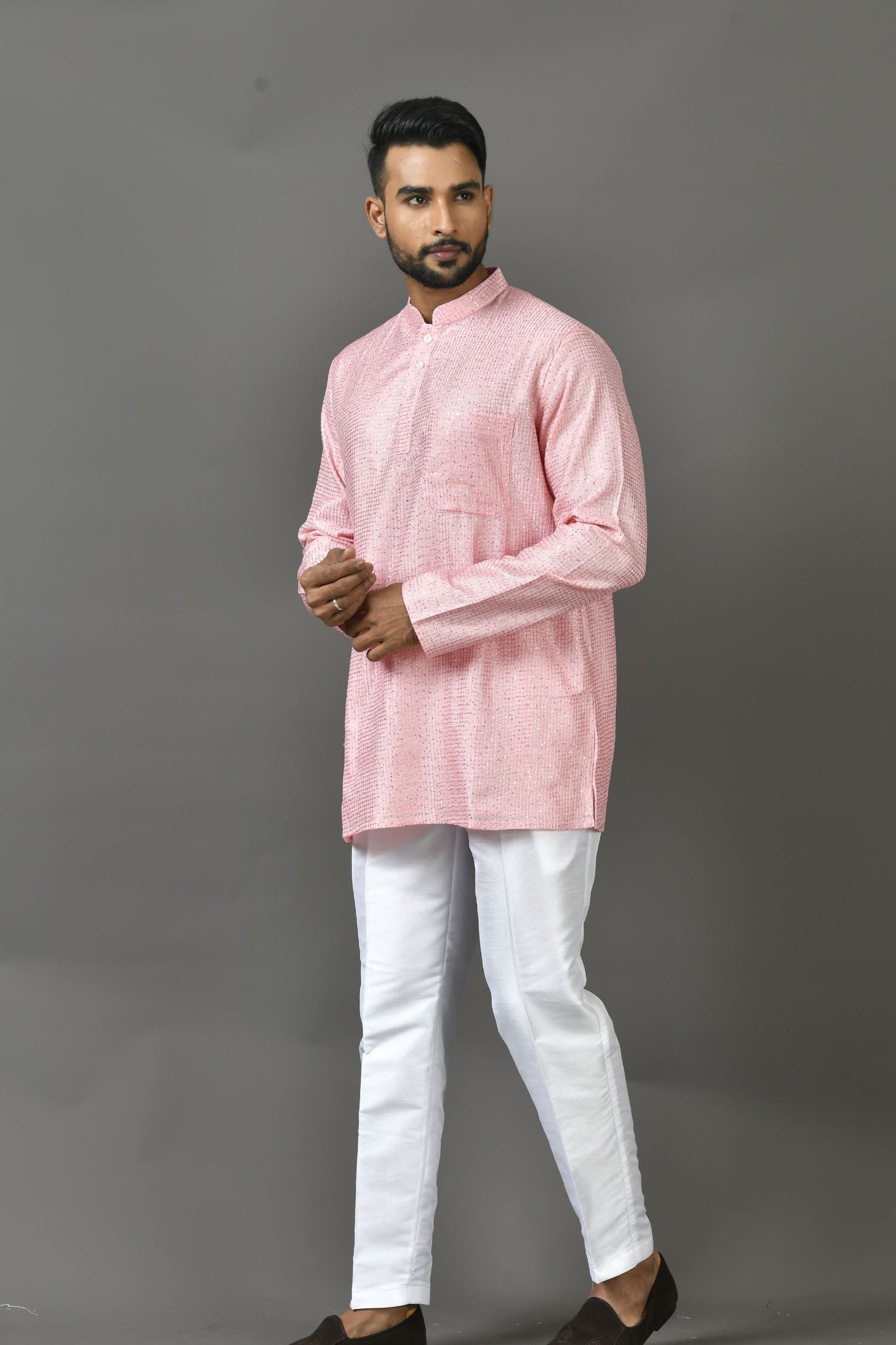 Designer Short Kurta In Pink