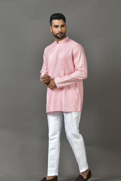 Designer Short Kurta In Pink