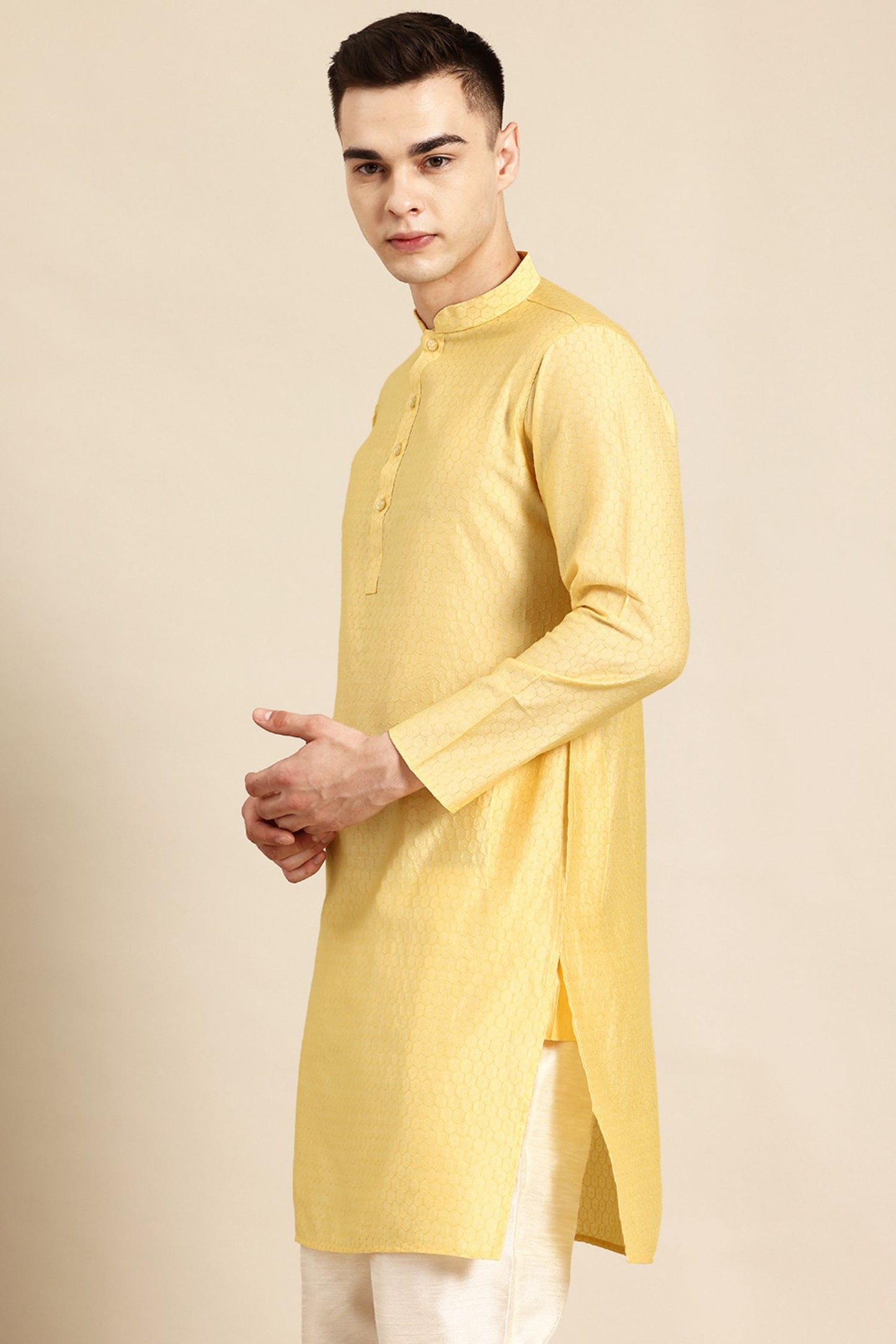 Designer Short Kurta In Yellow