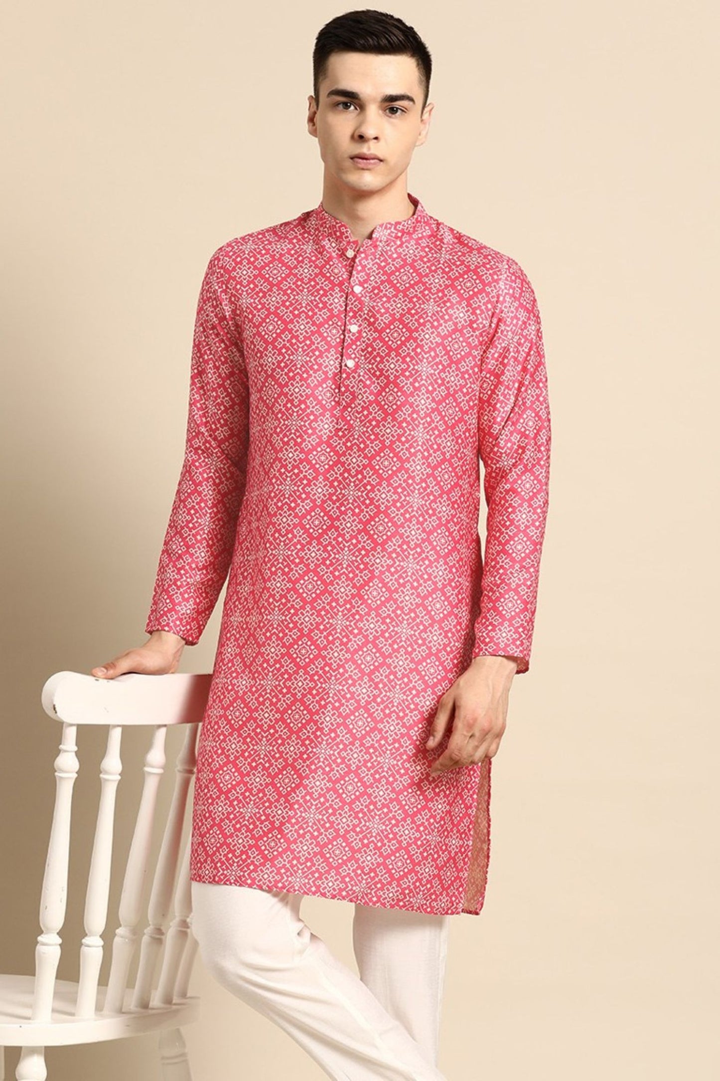 Designer Short Kurta Pink