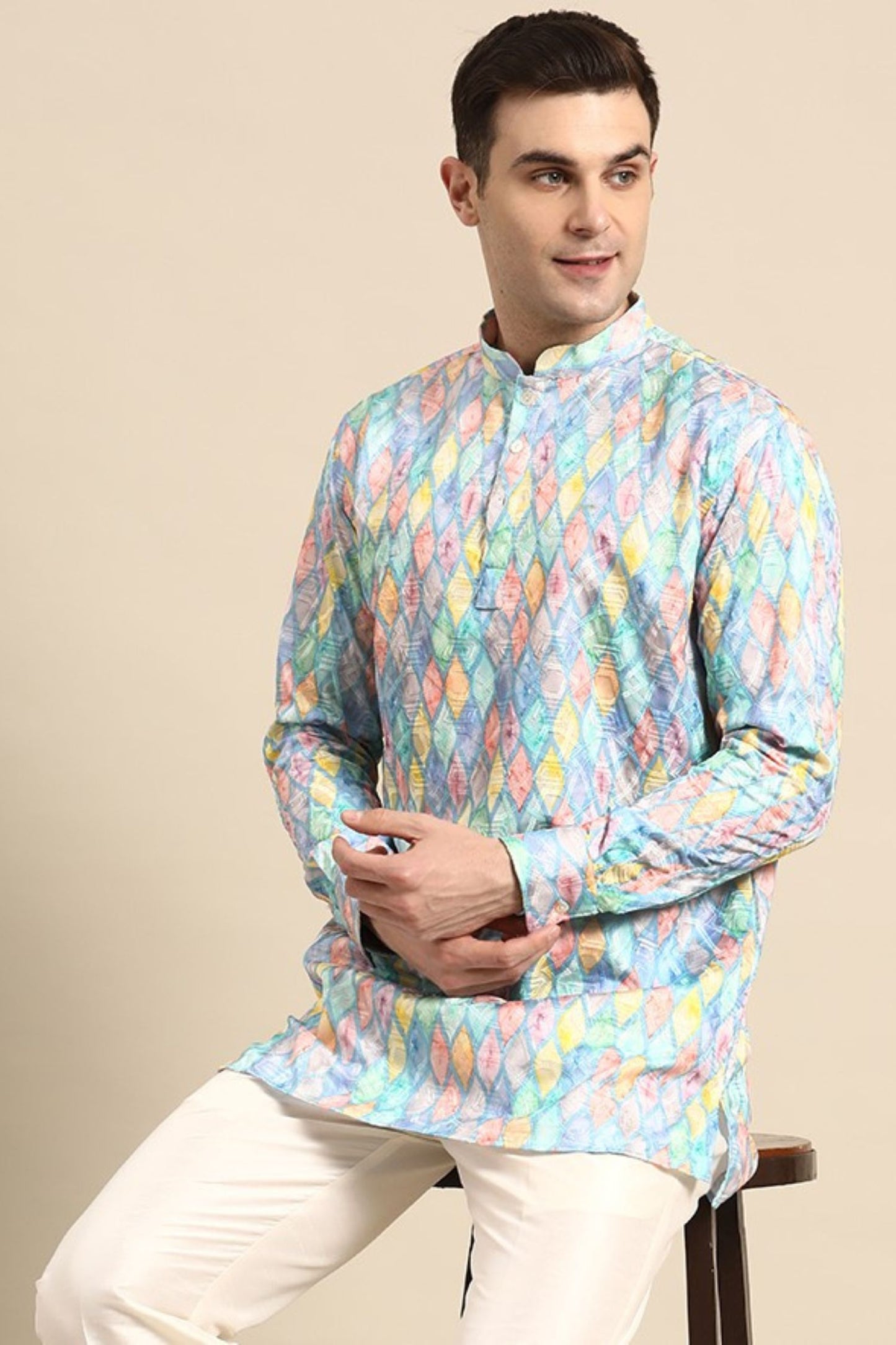 Designer Short Kurta Multicolor