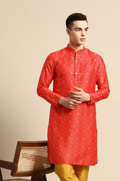 Designer Short Kurta Red