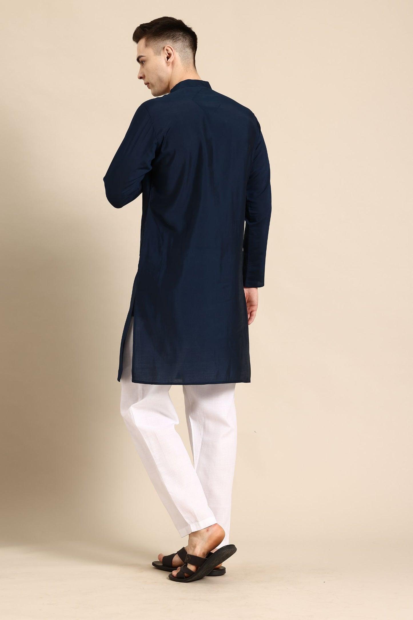 Designer long Kurta In Navy Blue